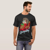 Slapegel Funny Hedegel Sleigh Pet Kerstgif T-shirt (Voorkant volledig)