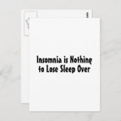 Slapeloosheid is niets om de slaap te verliezen briefkaart (Voorkant / Achterkant)
