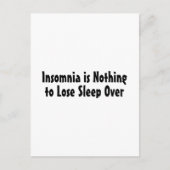 Slapeloosheid is niets om de slaap te verliezen briefkaart (Voorkant)