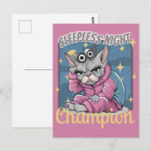 Slapeloze nachten Sphynx Cat Mom Briefkaart (Voorkant / Achterkant)