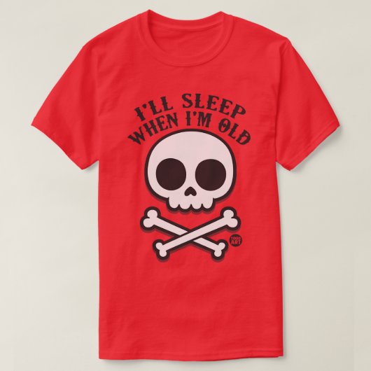 SLAPEN ALS JE OUD BENT T-SHIRT (Design voorkant)
