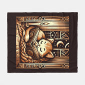 Slapen Art Deco stijl kat met een boek Fleece Deken (Voorkant (Horizontaal))
