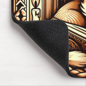 Slapen Art Deco stijl kat met een boek Muismat (Hoek)