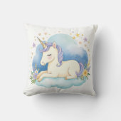 Slapen Baby Eenhoorn Boho Naam Kwekerij Kussen (Voorkant)