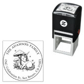 Slapen Baby Eenhoorn onder Toadstool Naam Adres Zelfinktende Stempel (In situ)