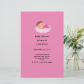 Slapen Baby Girl Baby shower Briefpapier (Staand voorkant)
