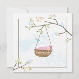 Slapen Baby Girl Baby shower Kaart