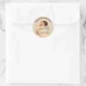 Slapen Baby Meisje Engel Religieus Ronde Sticker (Tas)