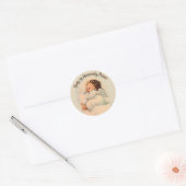 Slapen Baby Meisje Engel Religieus Ronde Sticker (Envelop)