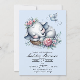 Slapen Baby Olifant Theme Baby shower Kaart