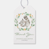Slapen Baby Wasbeer Krans Baby shower Dank u Cadeaulabel (Voorkant)