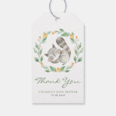 Slapen Baby Wasbeer Krans Baby shower Dank u Cadeaulabel (Achterkant)