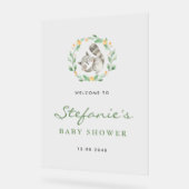 Slapen Baby Wasbeer Krans Baby shower Welkom Acryl Bord (Hoek)