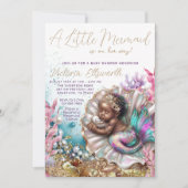 Slapen Baby Zeemeermin Clamshell Baby shower Kaart (Voorkant)