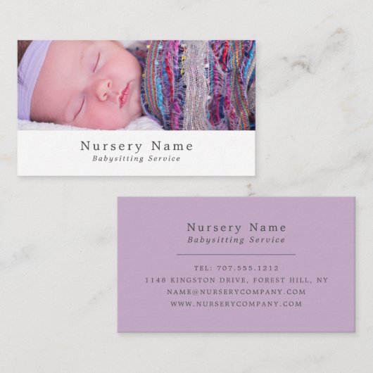 Slapen, Babysitter, Dagopvang, Nursery Visitekaartje (Voorkant / Achterkant)