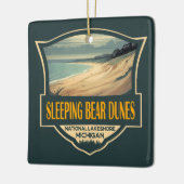 Slapen Beer Duinen Nationaal Lakeshore Embleem Keramisch Ornament (Links)