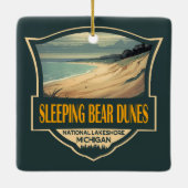 Slapen Beer Duinen Nationaal Lakeshore Embleem Keramisch Ornament (Achterkant)