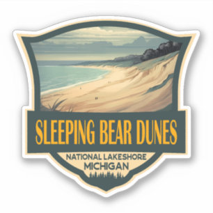 Slapen Beer Duinen Nationaal Lakeshore Embleem Sticker