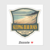 Slapen Beer Duinen Nationaal Lakeshore Embleem Sticker (Vel)