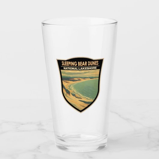 Slapen Beer Duinen National Lakeshore Travel Art Glas (Voorkant)