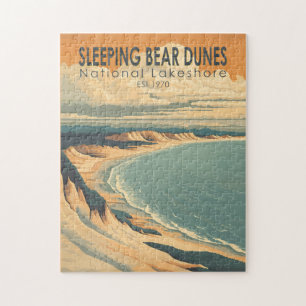 Slapen Beer Duinen National Lakeshore Travel Art Legpuzzel