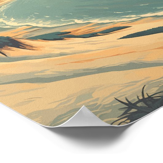 Slapen Beer Duinen National Lakeshore Travel Art Poster (Hoek)