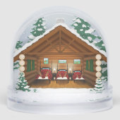 Slapen Beer Familie in Log Cabin Custom Sneeuwbol (Voorkant)