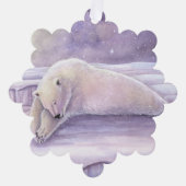 Slapen Beer Polar Beer Christmas Art Ornament Kaart (Voorkant)