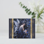 Slapen Blauw Fairy Vrouw Fantasy Kunst Briefkaart (Staand voorkant)