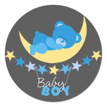Slapen Blue Boy Teddy Bear op Moon Baby shower