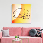 Slapen Dachshund Dog Art Wrapped Canvas Afdruk (Insitu (Woonkamer))