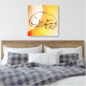 Slapen Dachshund Dog Art Wrapped Canvas Afdruk (Insitu (Slaapkamer))