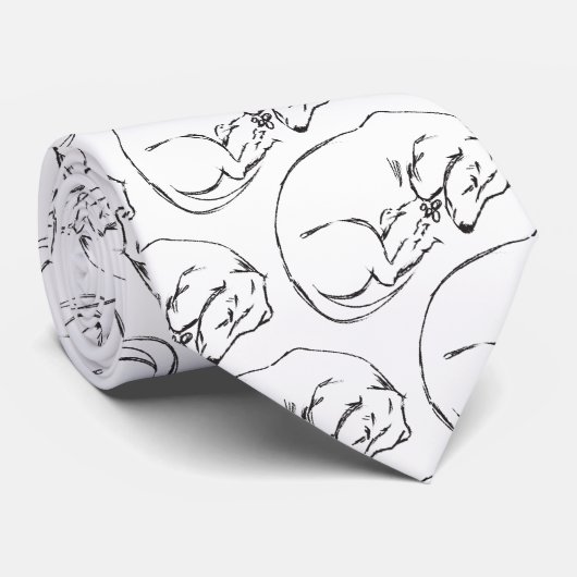 Slapen Dachshund Dog Stropdas (Opgerold)