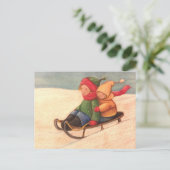 Slapen door de sneeuw briefkaart (Staand voorkant)