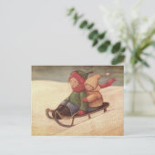 Slapen door het sneeuwbriefkaart briefkaart (Staand voorkant)