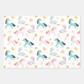 Slapen Eenhoorn Magic Wand Roze Blauwgroen Inpakpapier Vel (Voorkant)