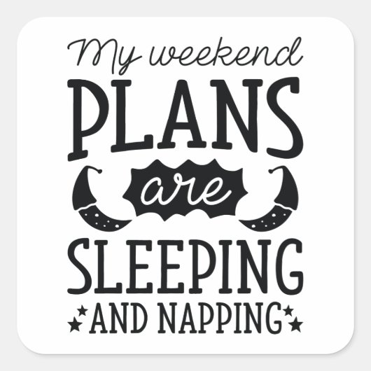 Slapen en draadsnijden vierkante sticker (Voorkant)