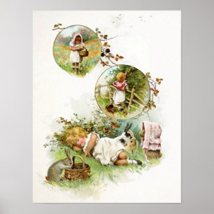 Slapen en dromen van Bunny Rabbits Poster