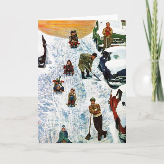 Slapen en uitgraven feestdagen kaart (Voorkant)