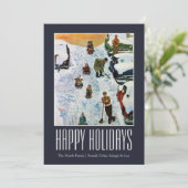 Slapen en uitgraven feestdagenkaart (Staand voorkant)