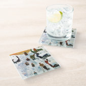 Slapen en uitgraven glazen onderzetter (Schuin)