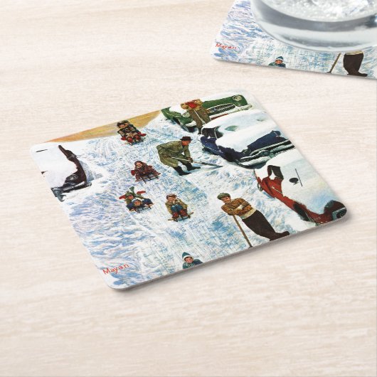 Slapen en uitgraven kartonnen onderzetters (Schuin)