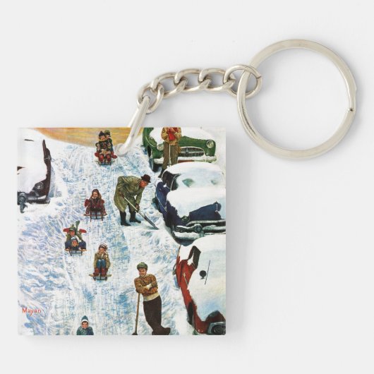 Slapen en uitgraven sleutelhanger (Achterkant)