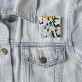 Slapen en uitgraven vierkante button 5,1 cm (In situ)