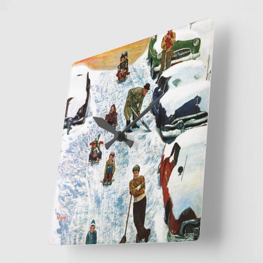 Slapen en uitgraven vierkante klok (Hoek)