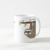 Slapen en wazige bruine kleppen op boomtak koffiemok (Voorkant rechts)