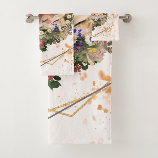 Slapen Fawn, Bruin Dier Graphic Bad Handdoek (Insitu)