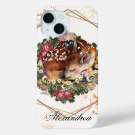 Slapen Fawn, Bruin Dier Graphic iPhone 15 Case
