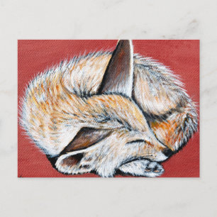 Slapen Fennec Fox schilderij Briefkaart