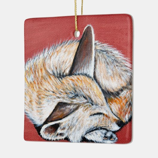 Slapen Fennec Fox schilderij Keramisch Ornament (Links)